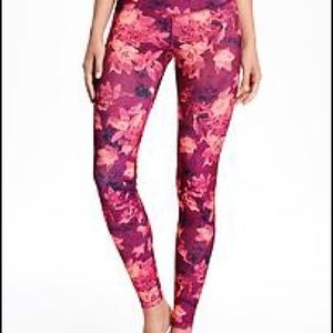 🙏Pink floral yoga leggings - high rise